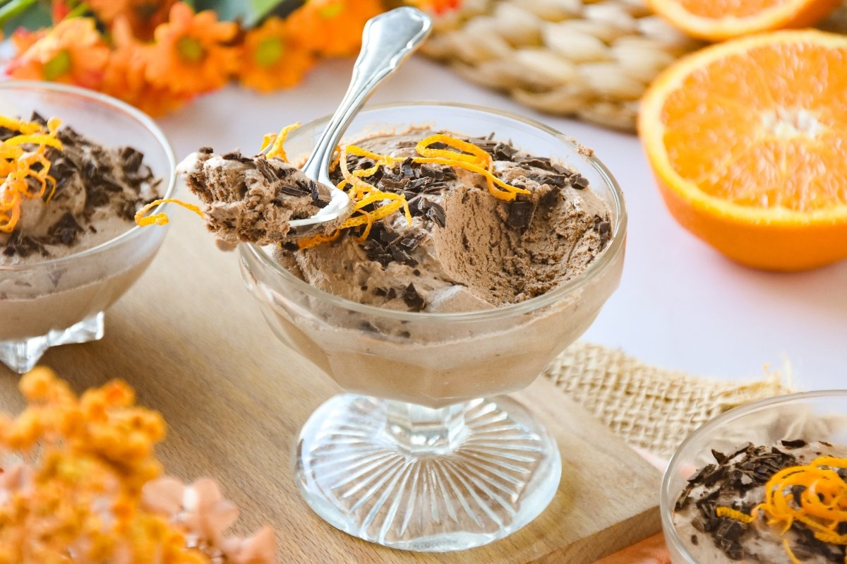 Mousse de chocolate a la naranja casera