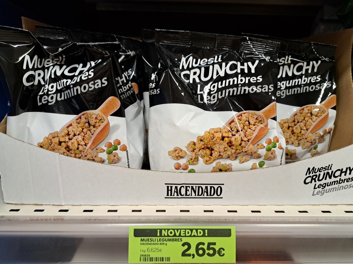 Muesli Crunchy Hacendado con legumbres