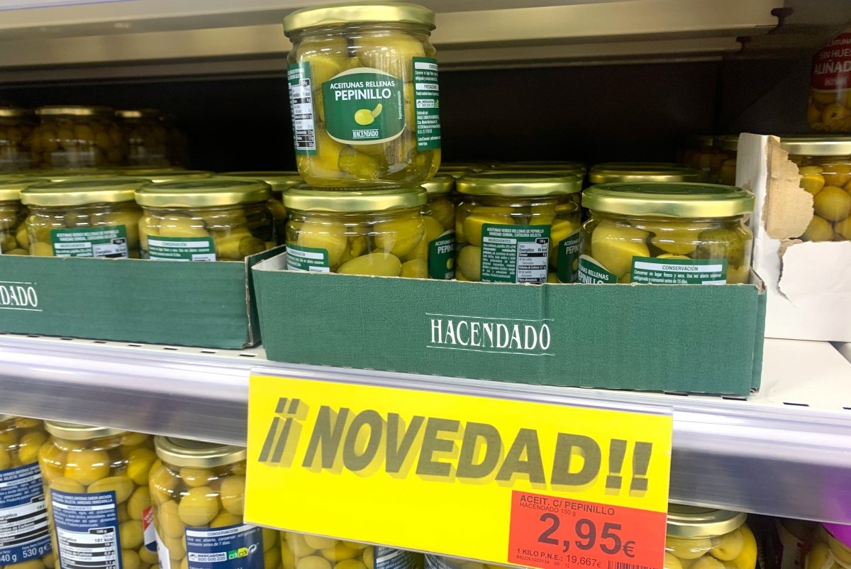 Novedosas aceitunas gordal con pepinillo de Mercadona