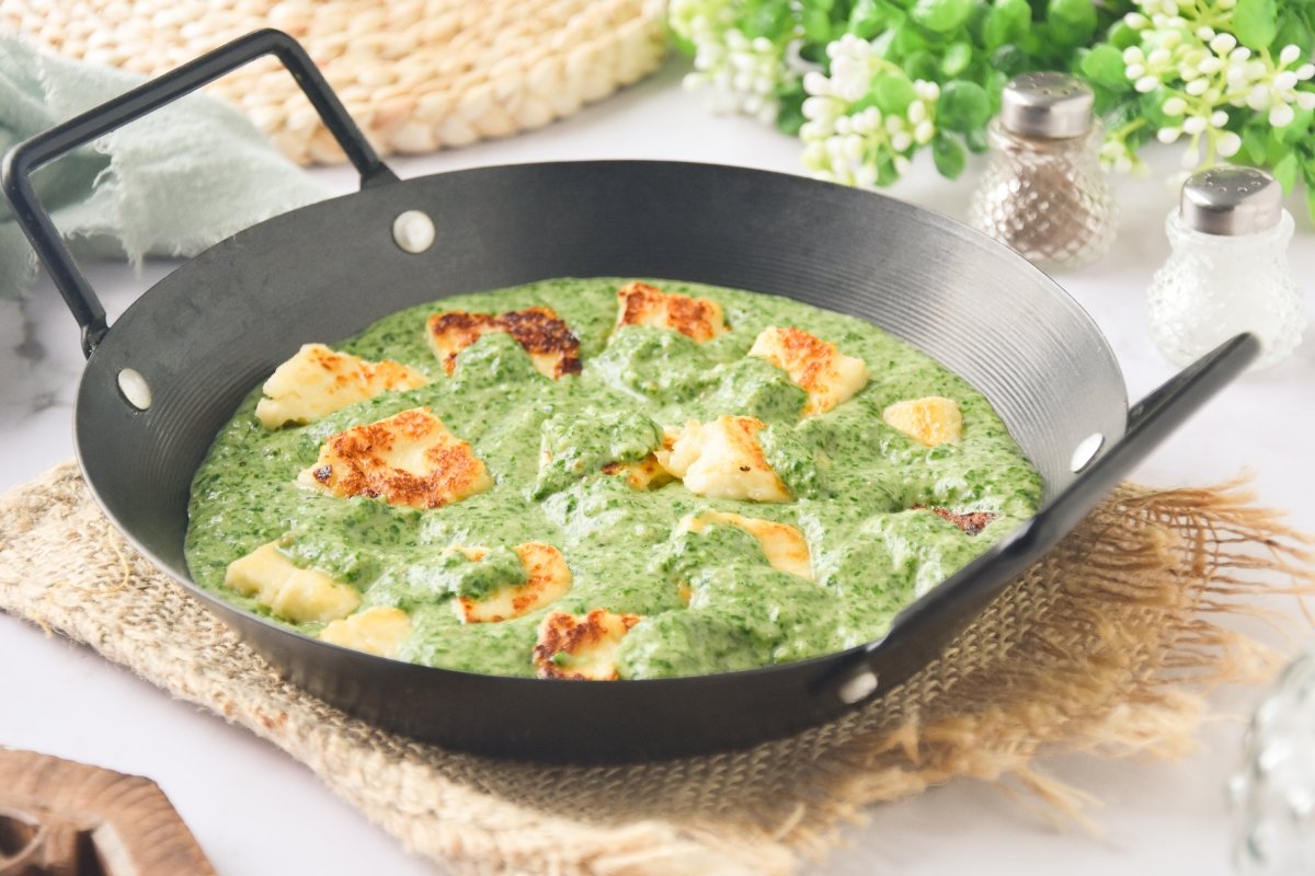 Palak paneer listo para comer