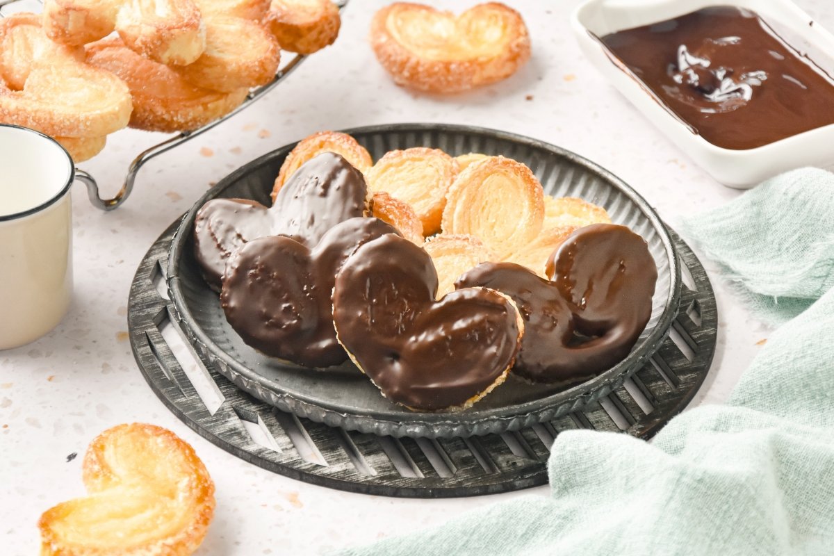 Palmeras de chocolate listas para comer