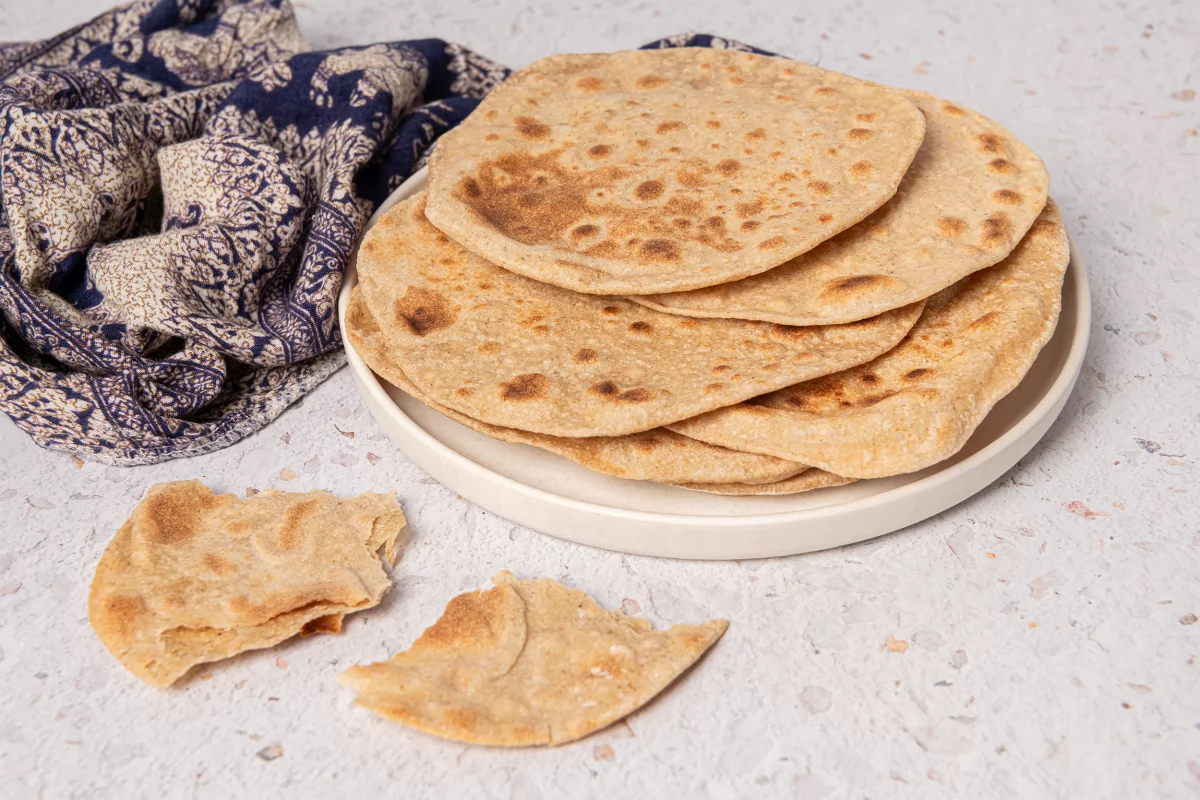 Pan chapati recién hecho