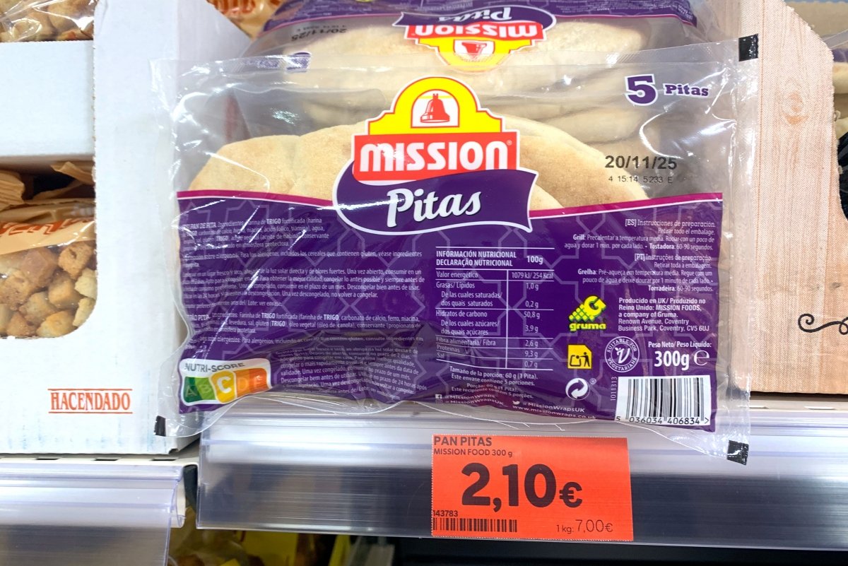 Pan de pita de la marca Mission en Mercadona