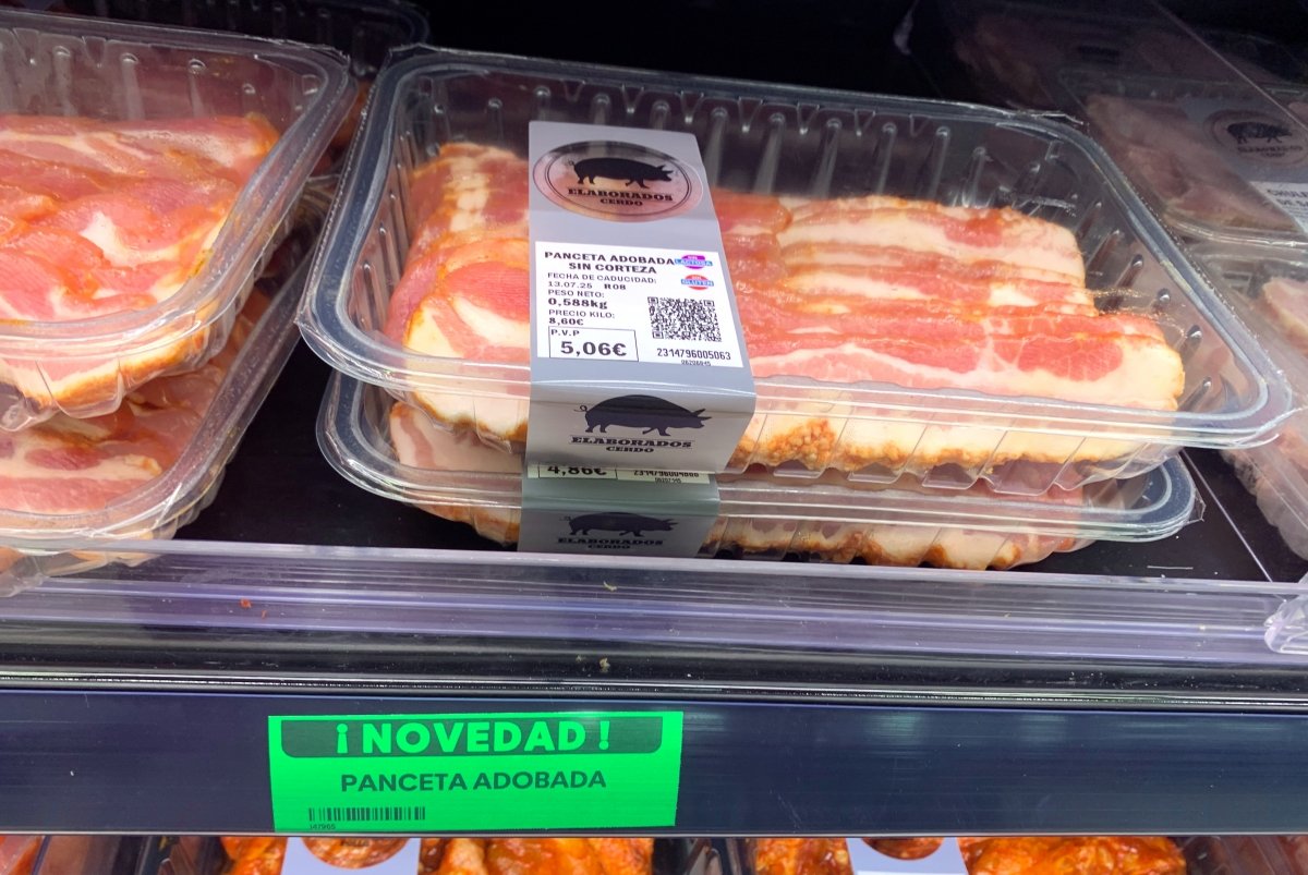 Panceta adobada sin corteza de la carnicería de Mercadona