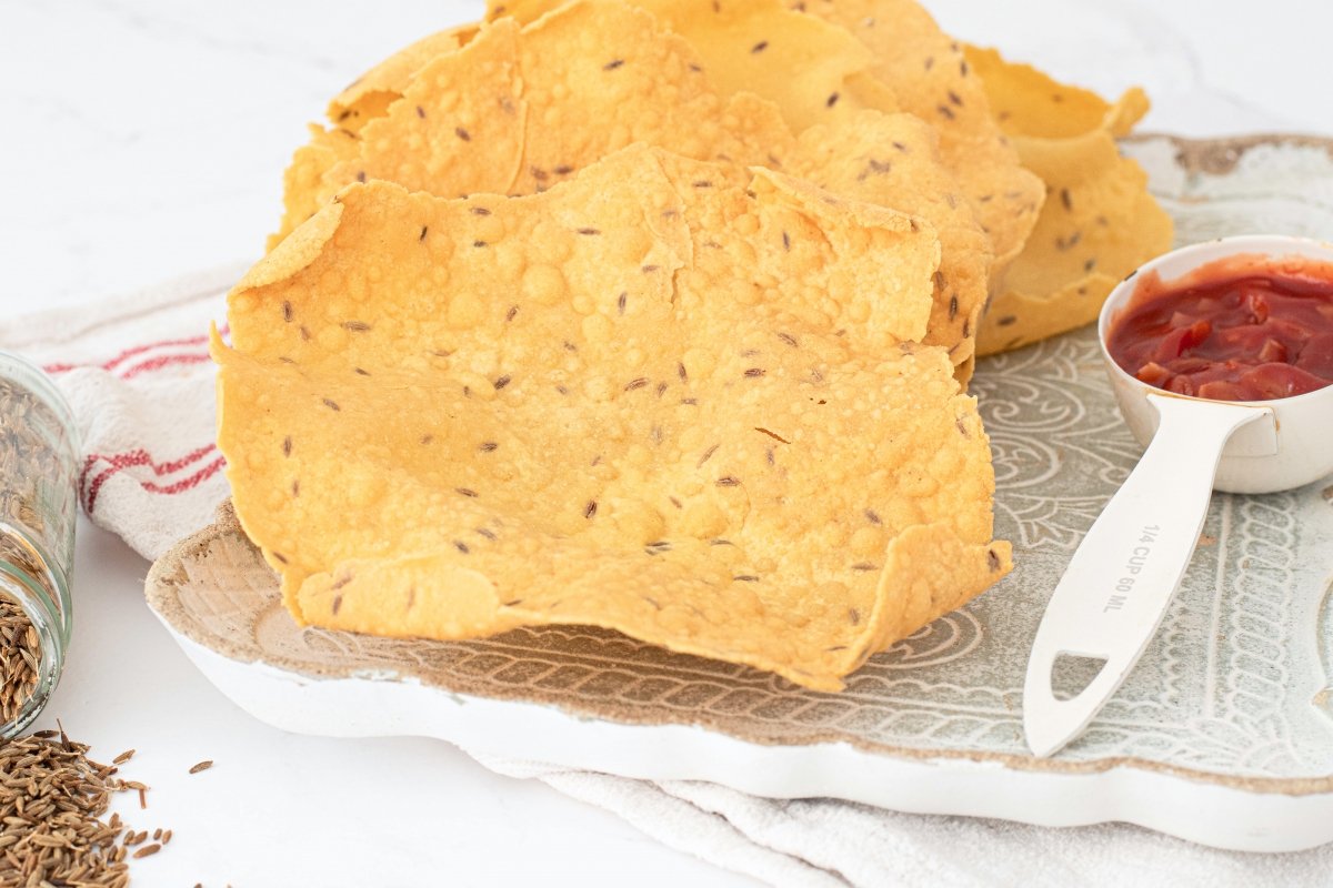 Papadum listo para servir