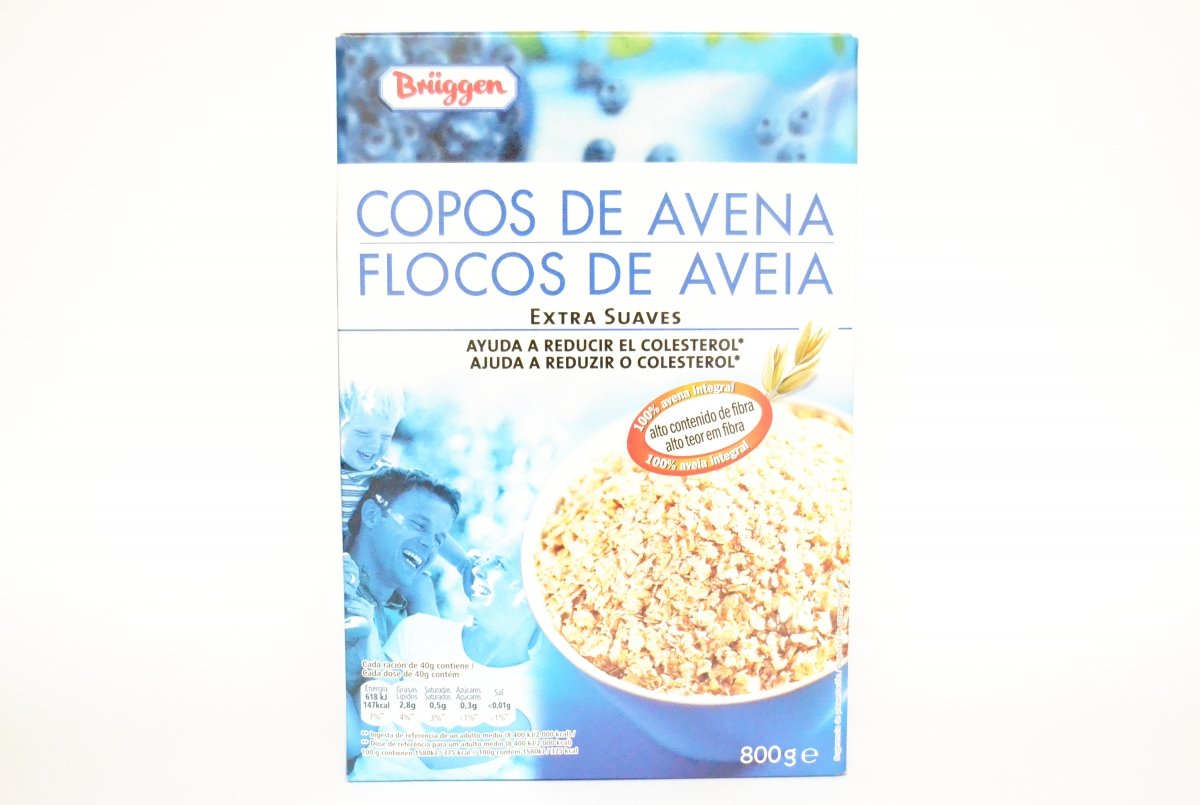 Paquete de copos de avena integrales a la venta en Mercadona