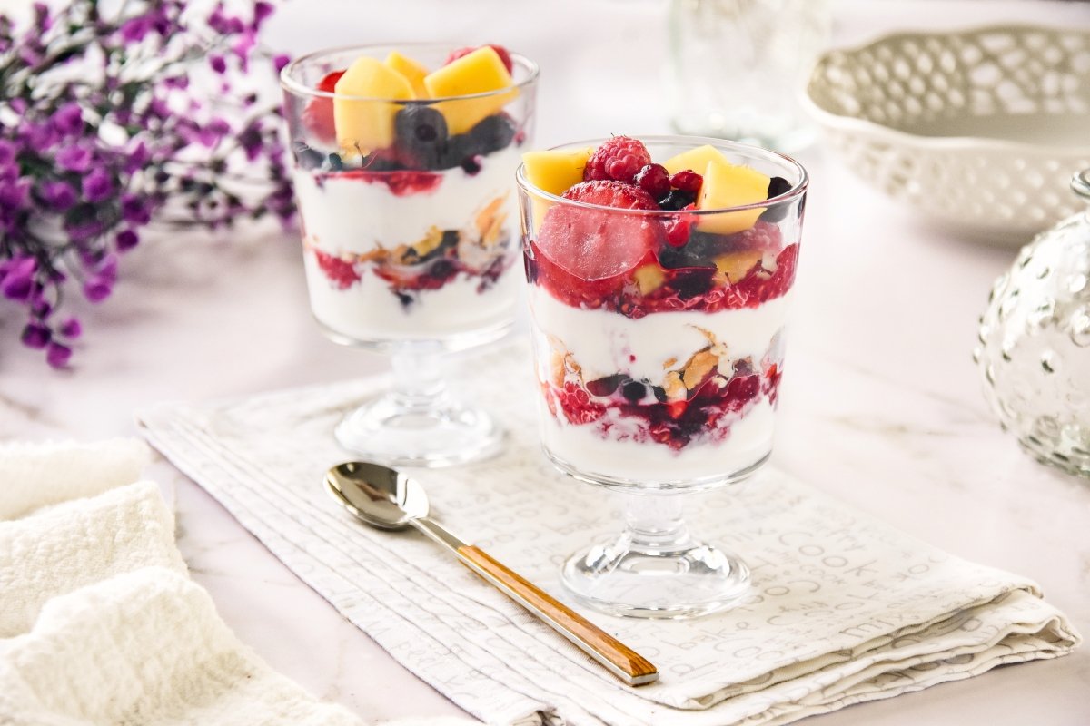Parfait de yogur listo para comer