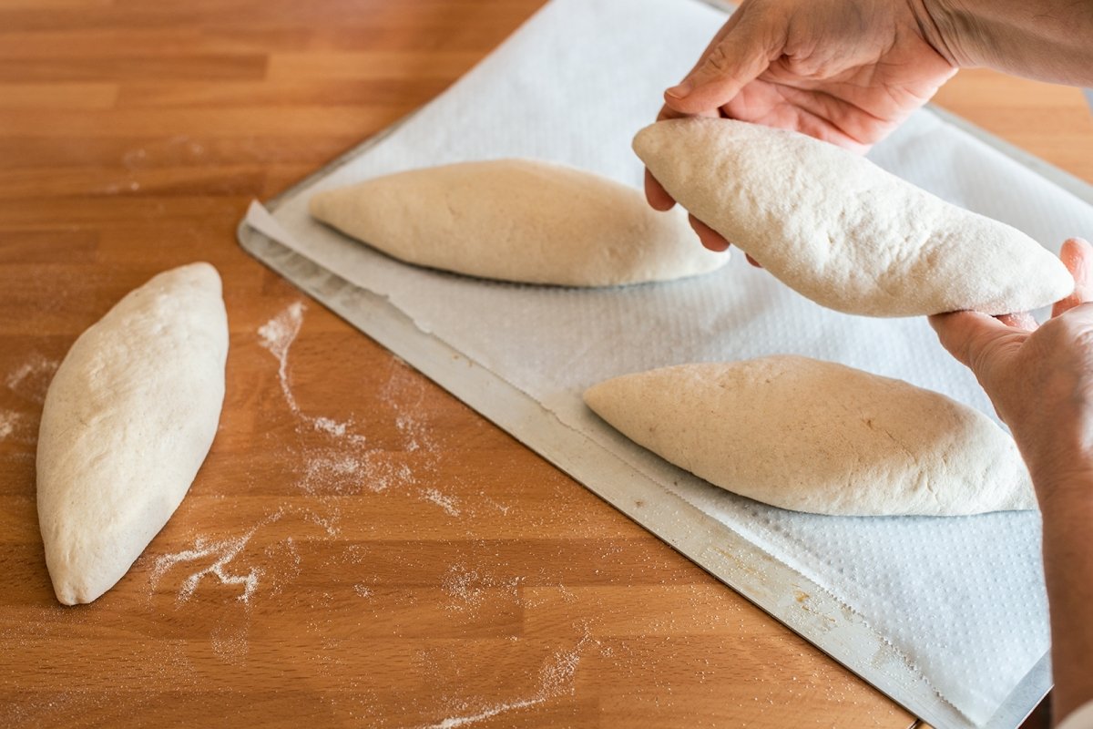 Transfer gluten-free breads to the tray
