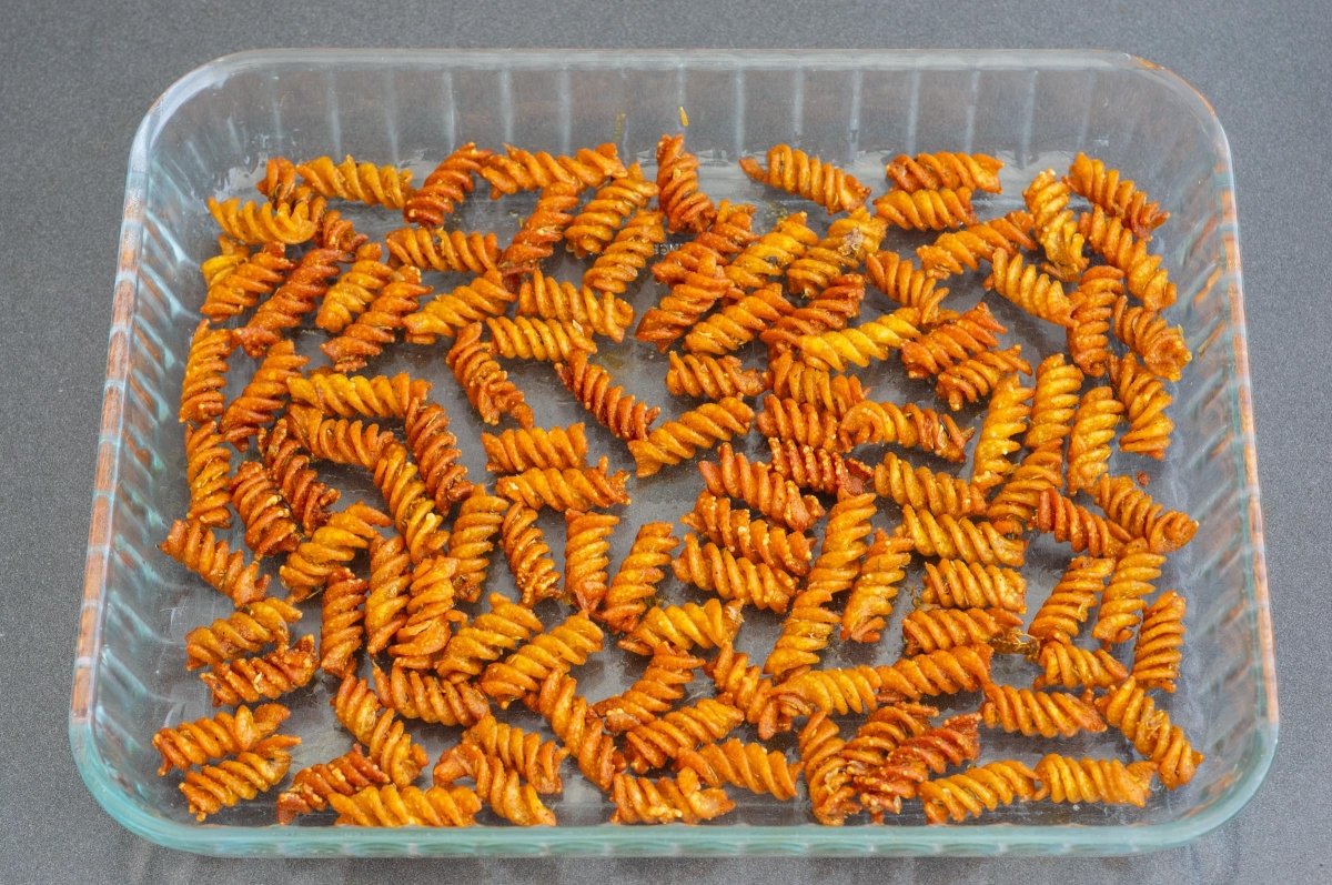 Pasta chips en el horno