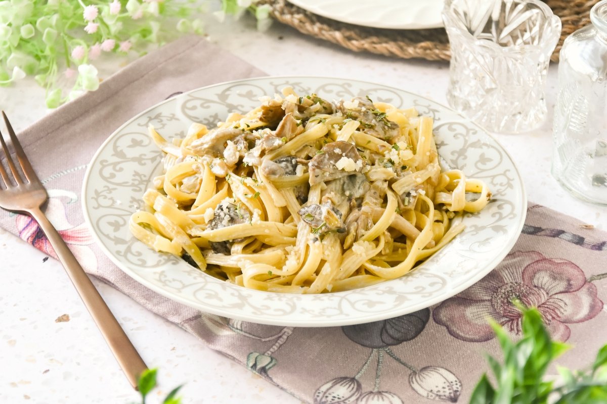 Pasta con setas casera