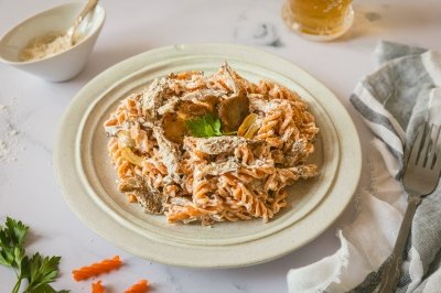 Pasta de lentejas con queso