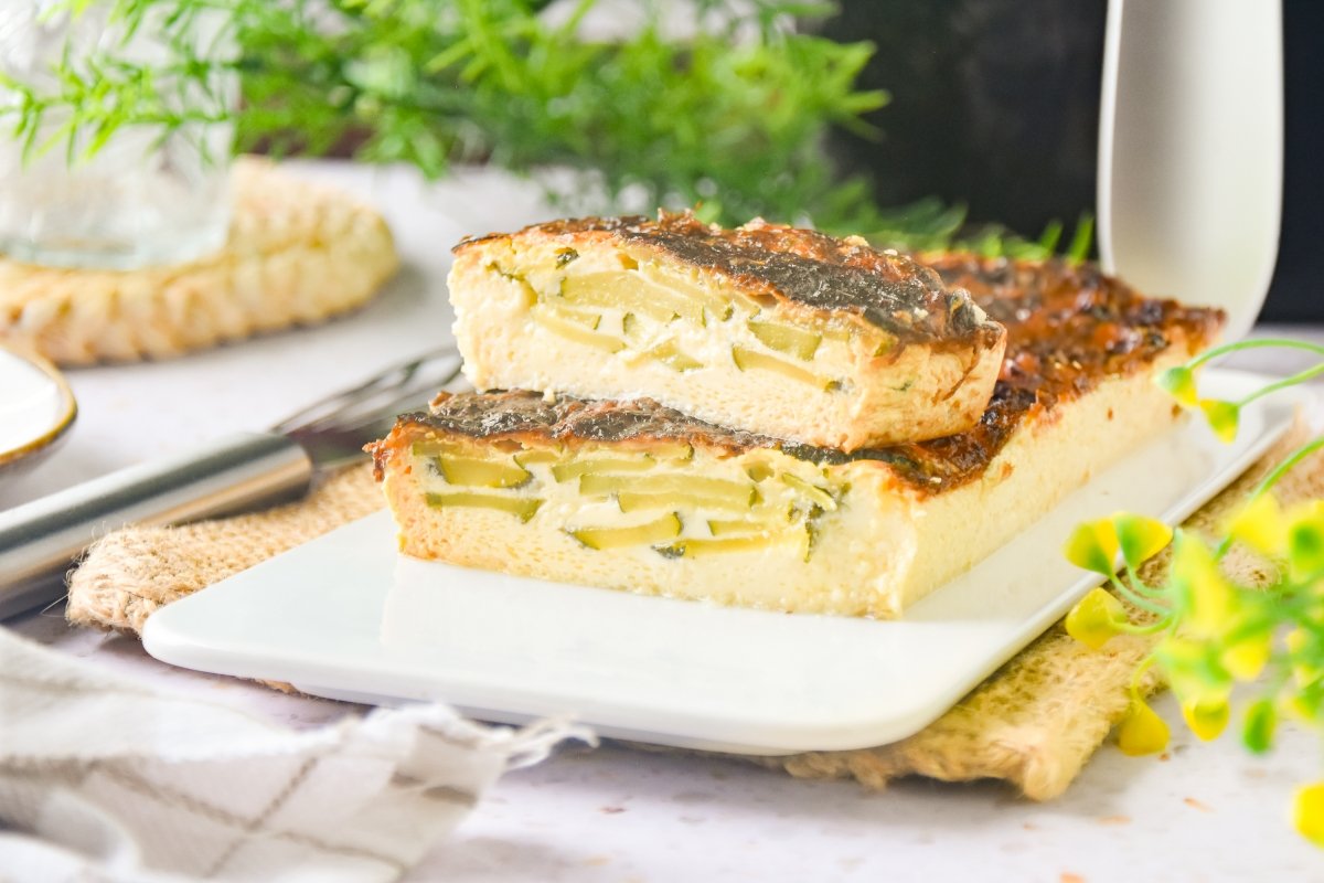 Pastel de calabacín en freidora de aire