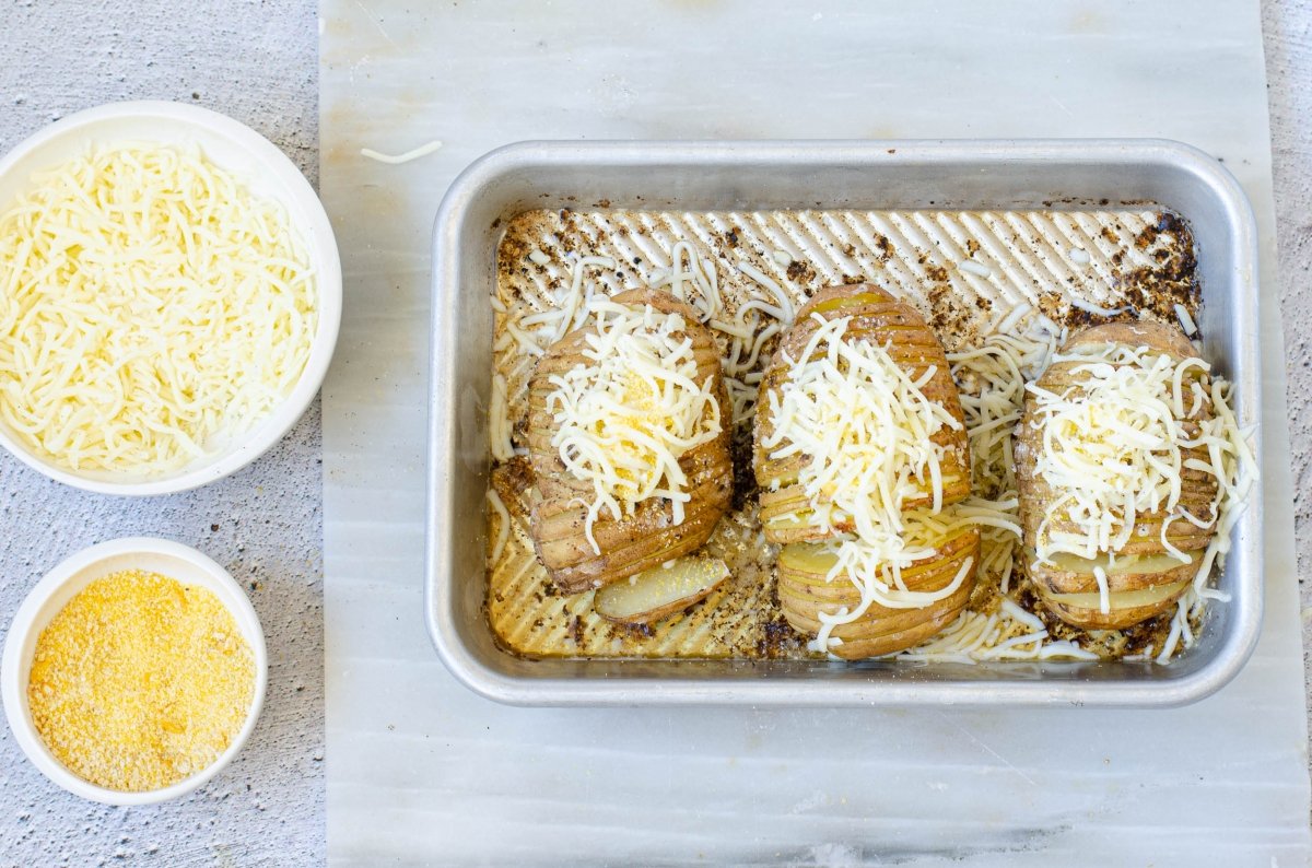 Patatas Hasselback antes de hornear