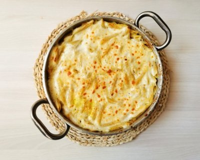 Penne rigate zucca e zola (Pasta con calabaza y gorgonzola)