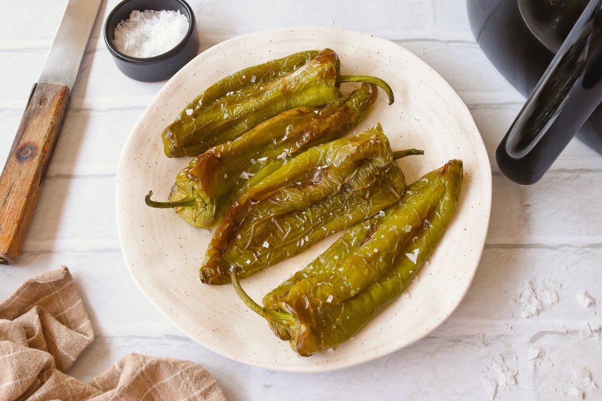 Pimientos verdes en freidora de aire