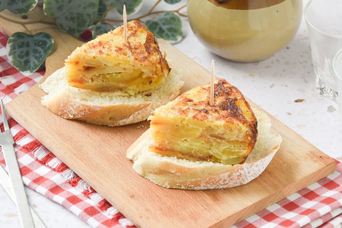 Pincho de tortilla casero