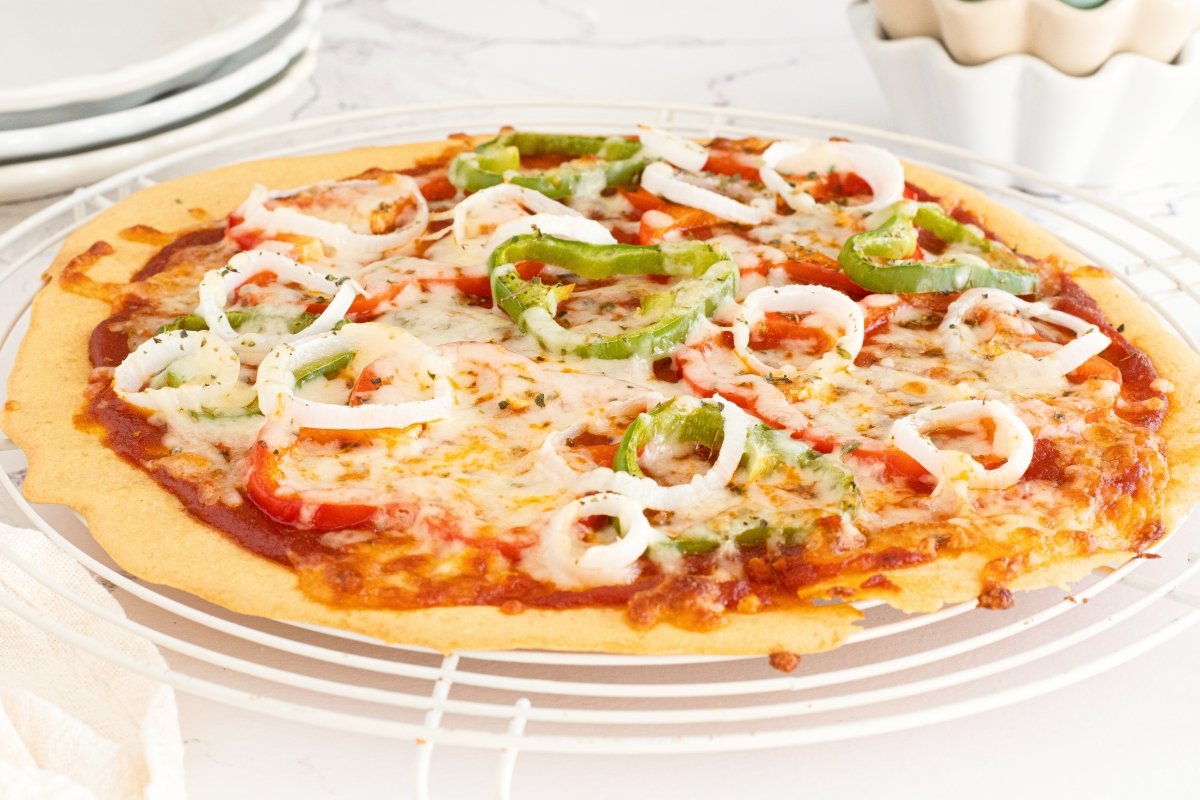 Pizza con harina de garbanzos