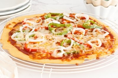 Pizza con harina de garbanzos