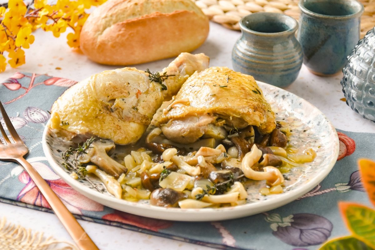 Pollo con setas
