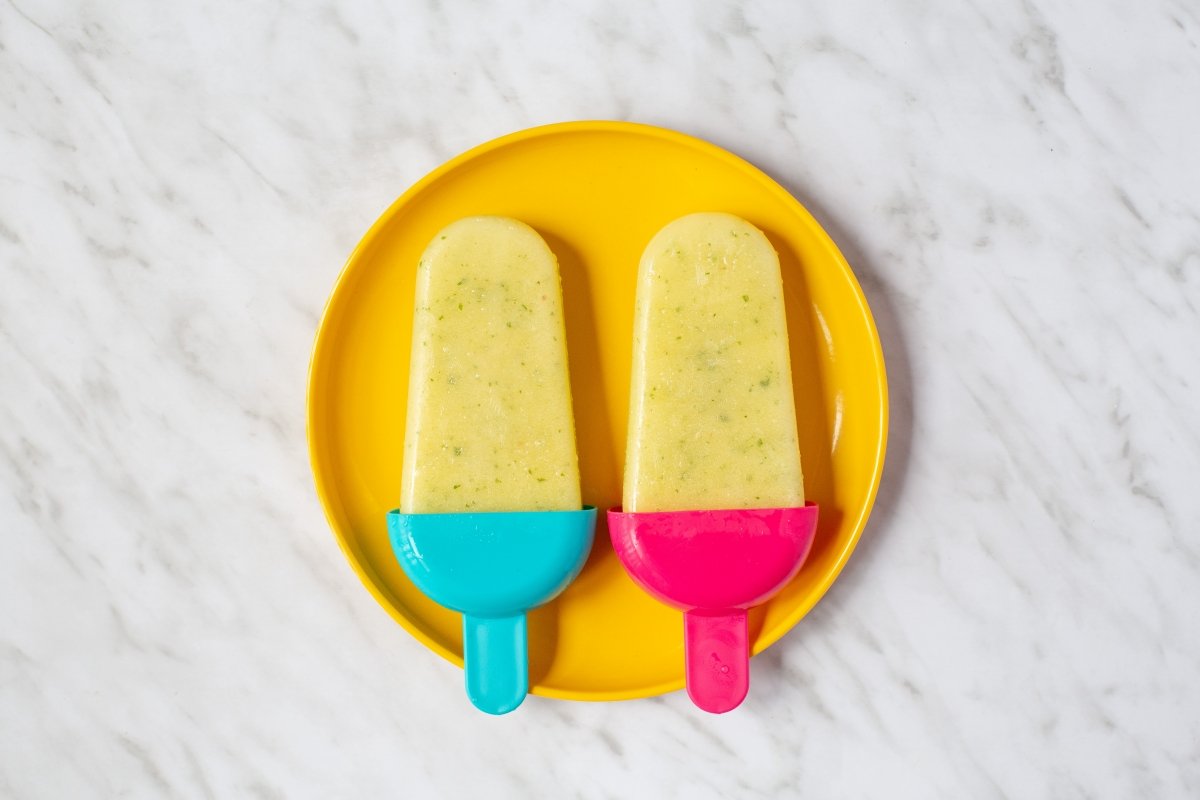 Finished pineapple and mint popsicles