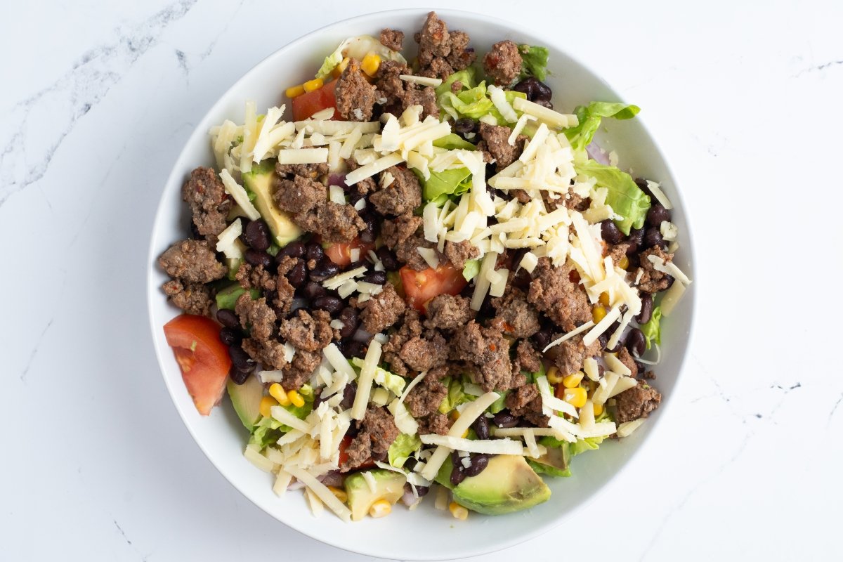 Ponemos la carne de la taco salad