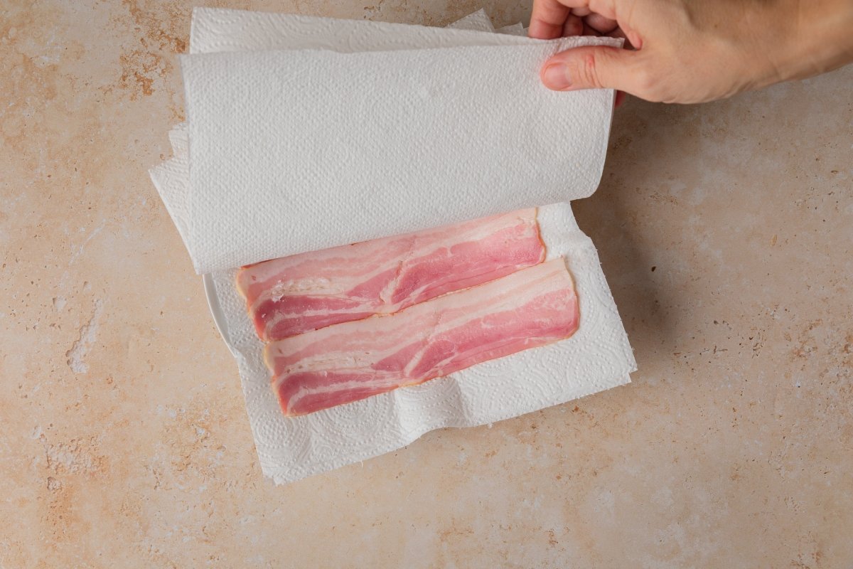 Preparando bacon para el arroz nelba con y sin Thermomix