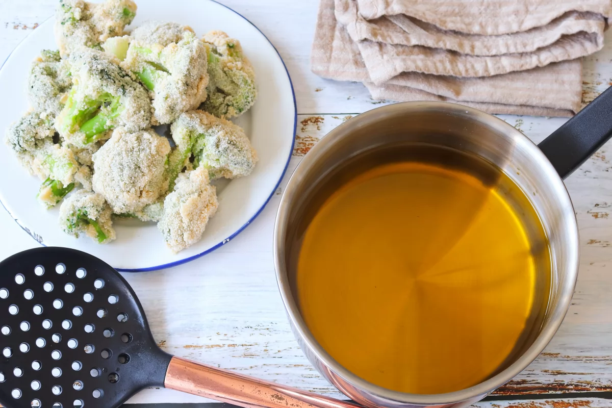 Preparar aceite brócoli rebozado