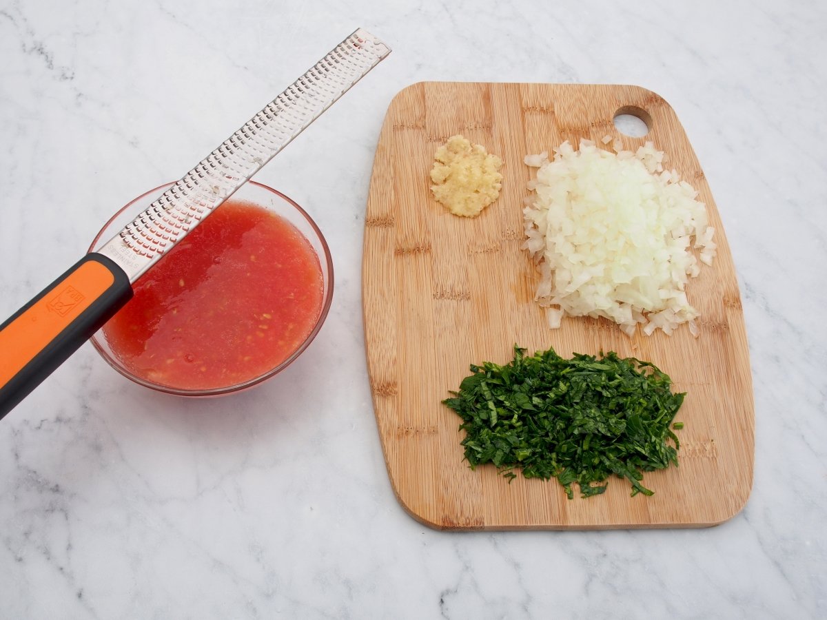 Preparar los ingredientes de la loubia