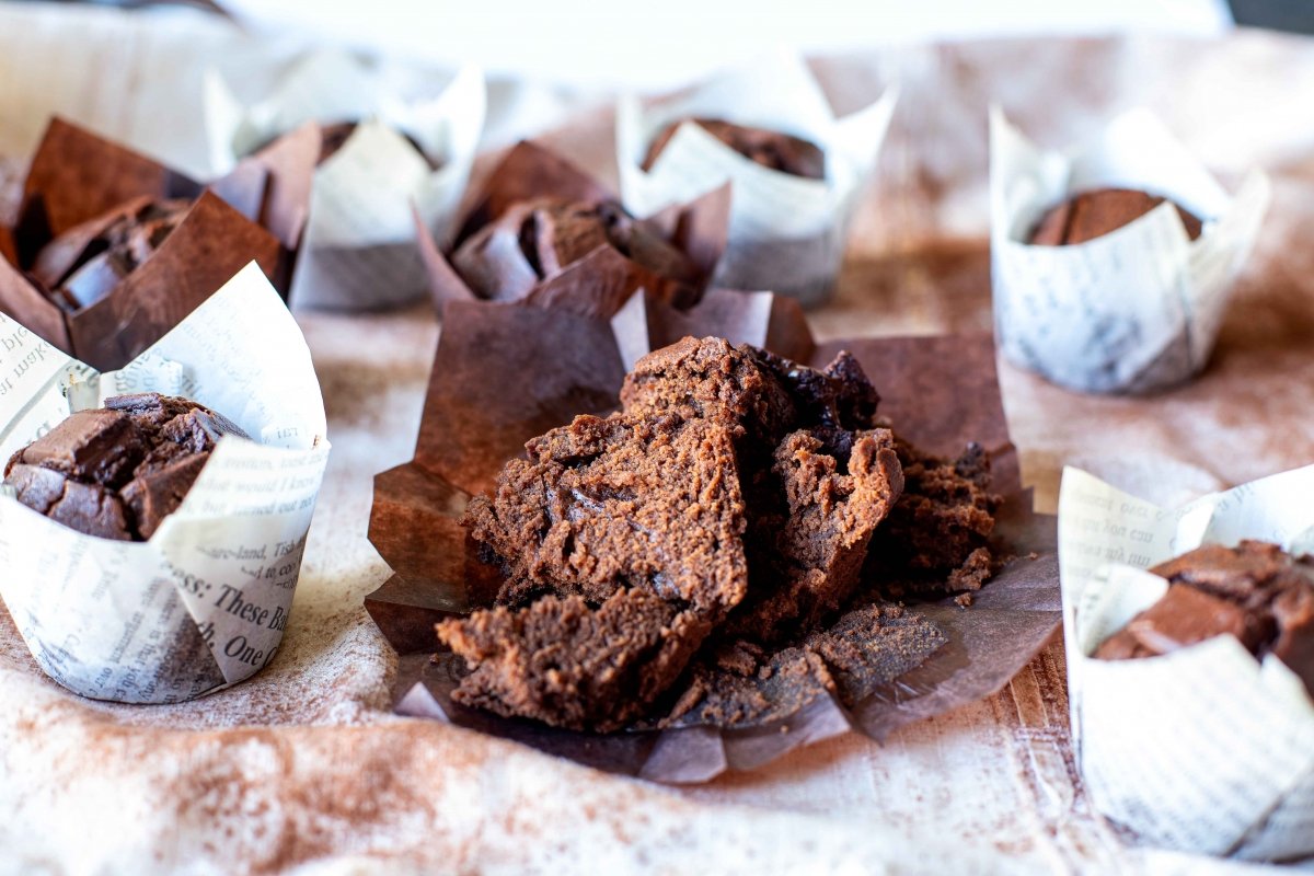 Presentación final de los muffins de chocolate