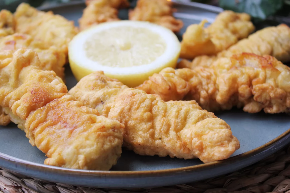 Presentación final del rape rebozado