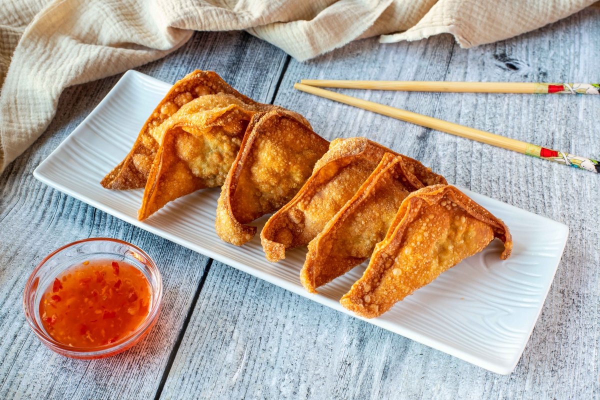 Presentación principal de los wan tun frito