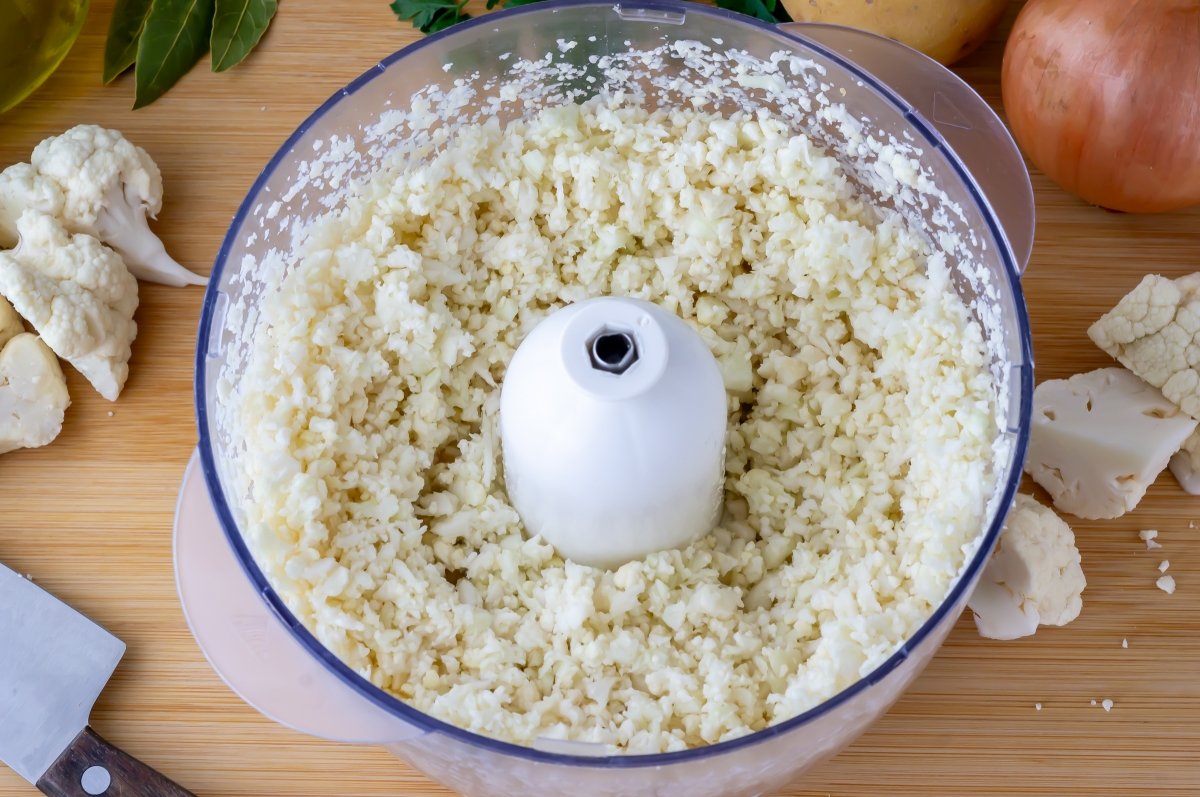 Procesar el arroz de coliflor
