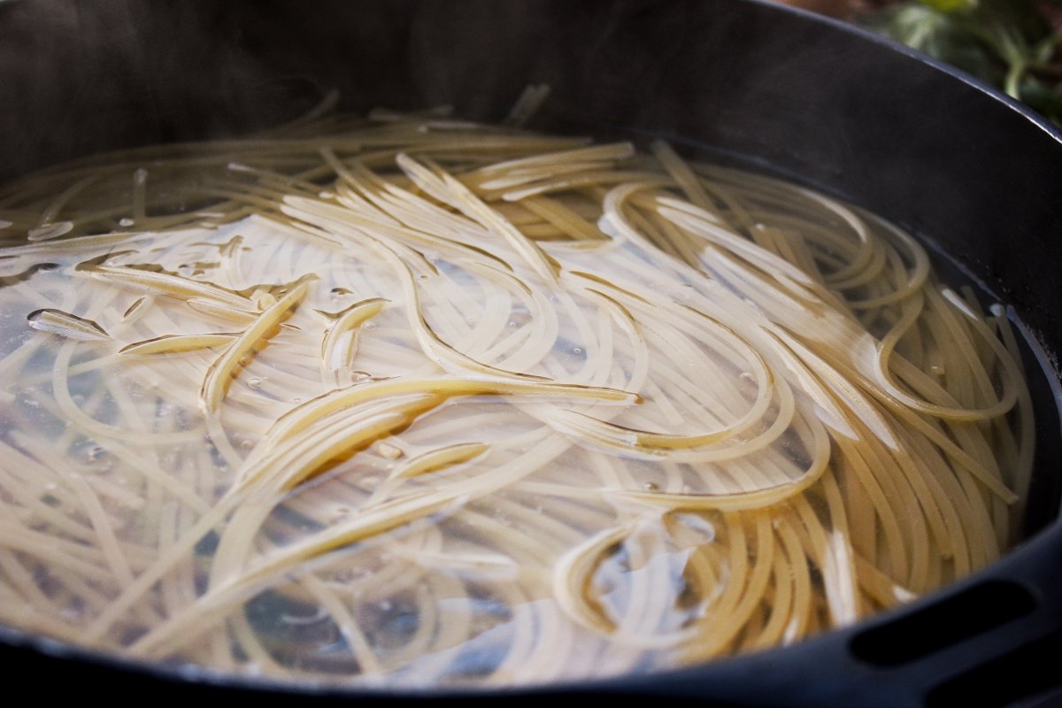 Proceso de cocción de los espaguetis