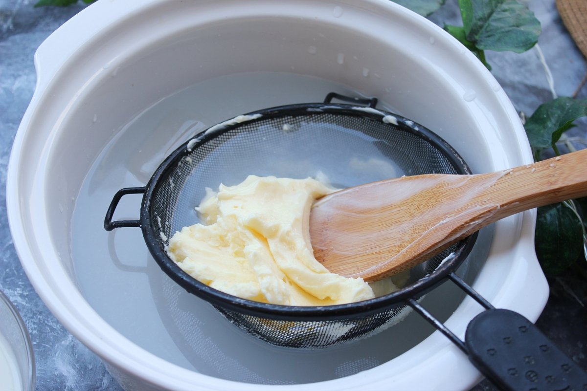 Proceso de lavado de la mantequilla