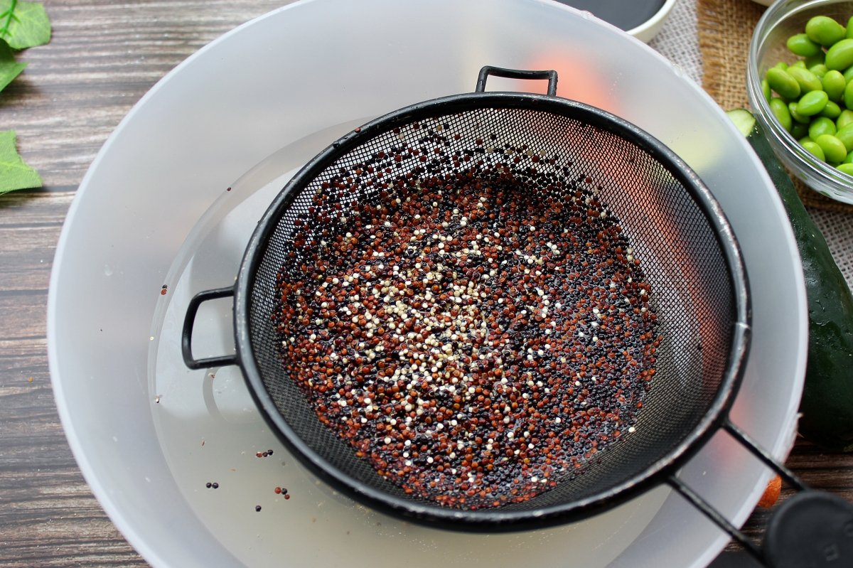 Proceso de lavado de la quinoa