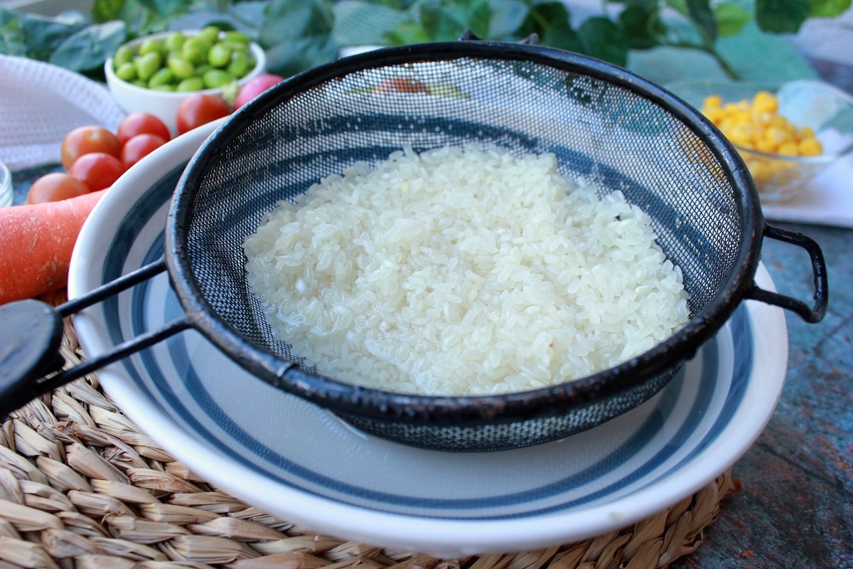 Proceso de retirada del almidón del arroz *