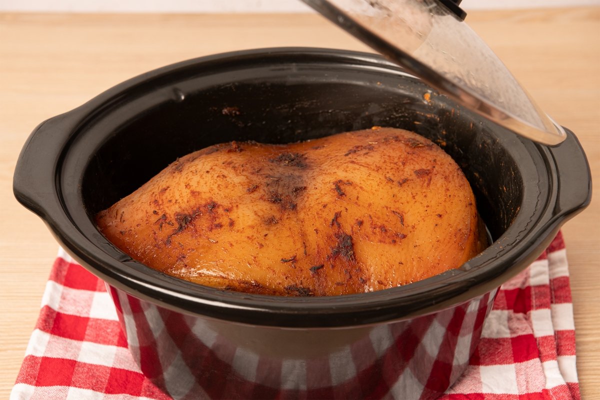 Pulled pork en Crock Pot después de la cocción