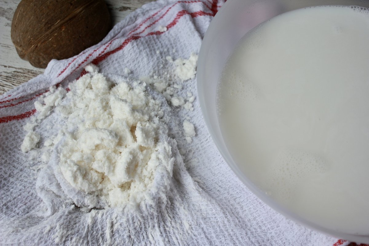 Pulpa resultante de la extracción de la leche de coco