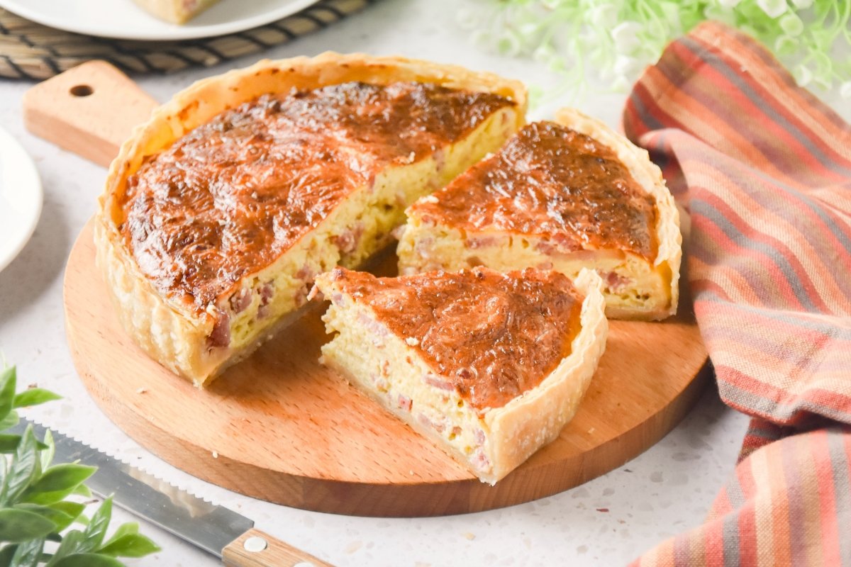 Quiche de bacon y queso casera