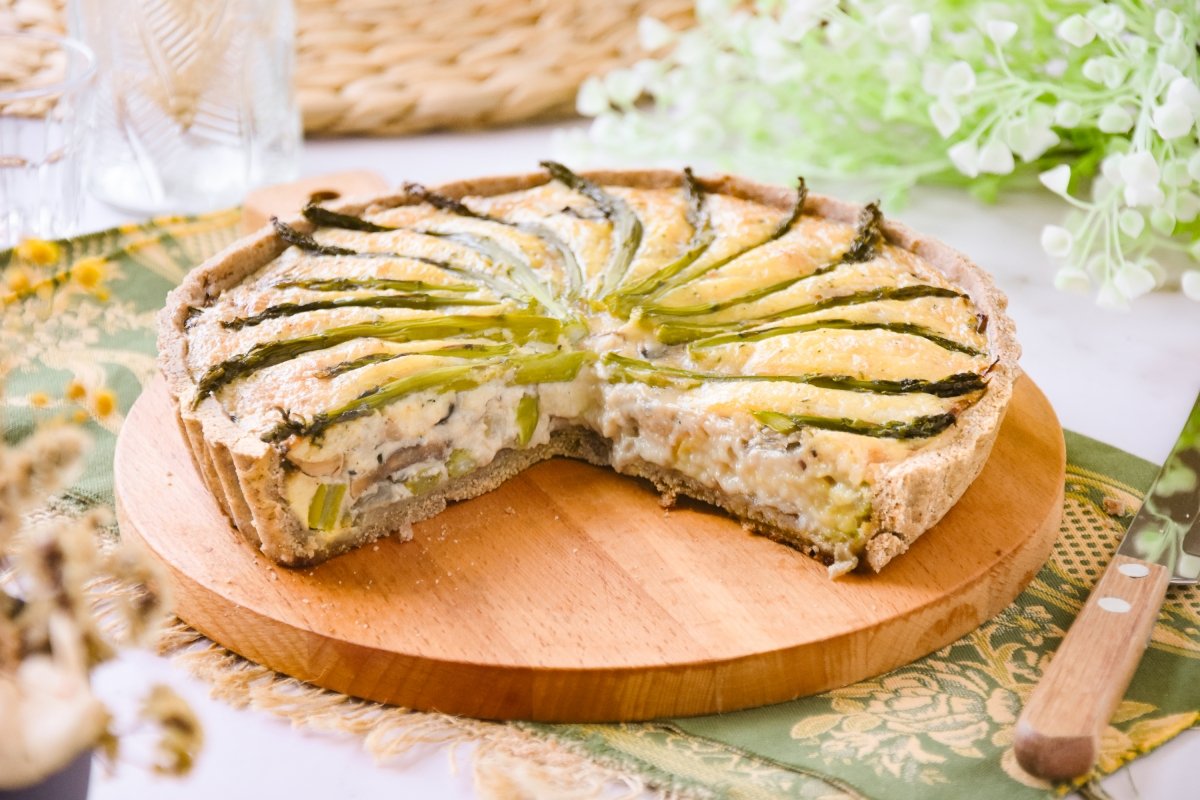 Quiche de espárragos trigueros casera