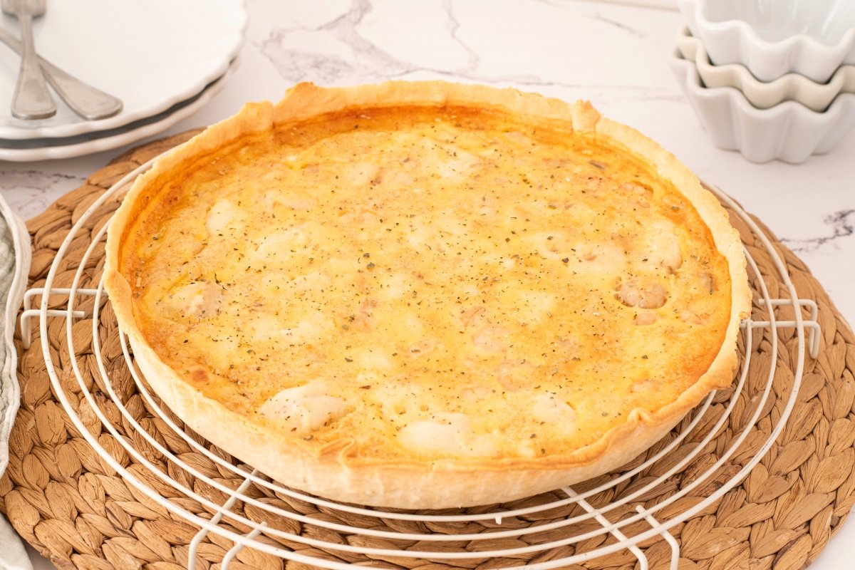 Quiche de merluza y gambas