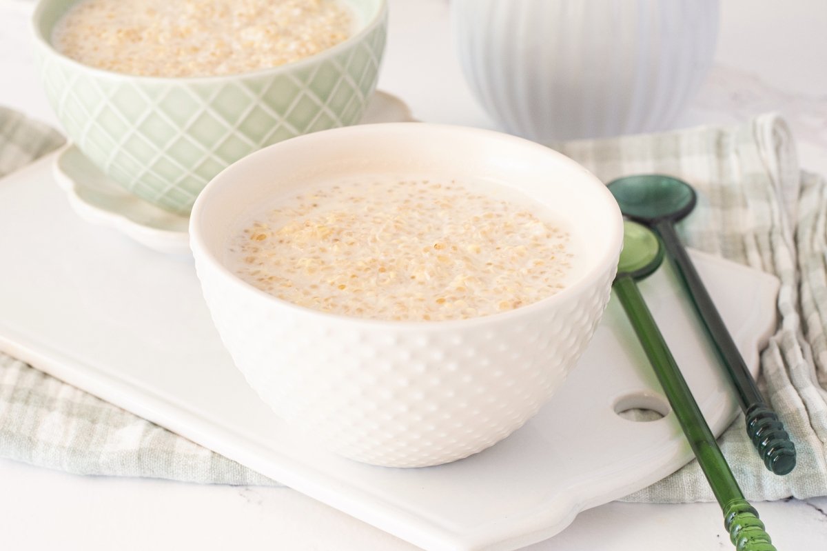 Quinoa con leche lista para servir