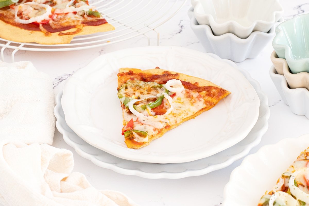 Ración de la pizza con harina de garbanzos