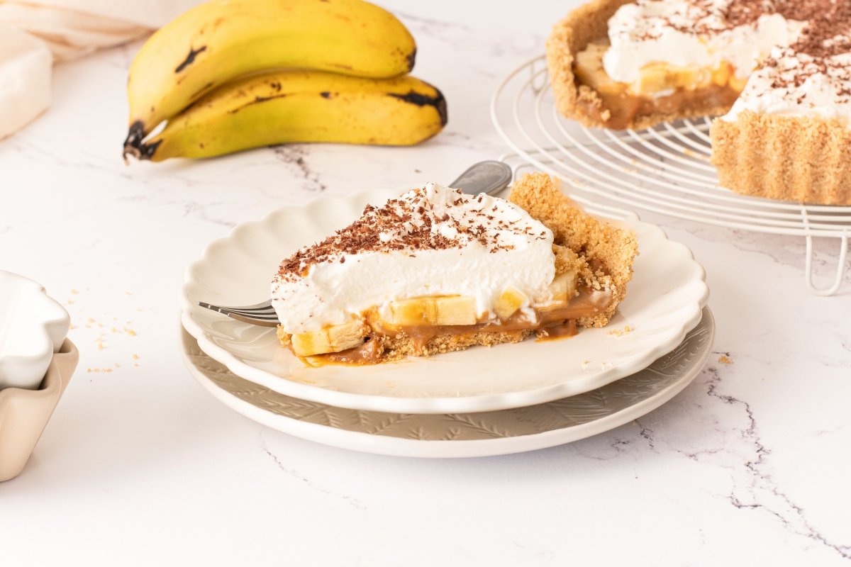Ración de la tarta banoffee
