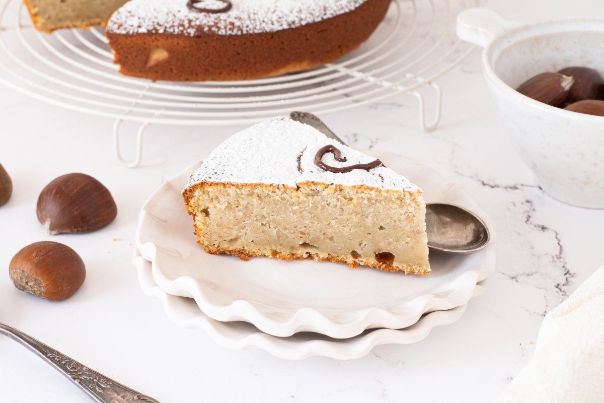 Ración de la tarta de castañas