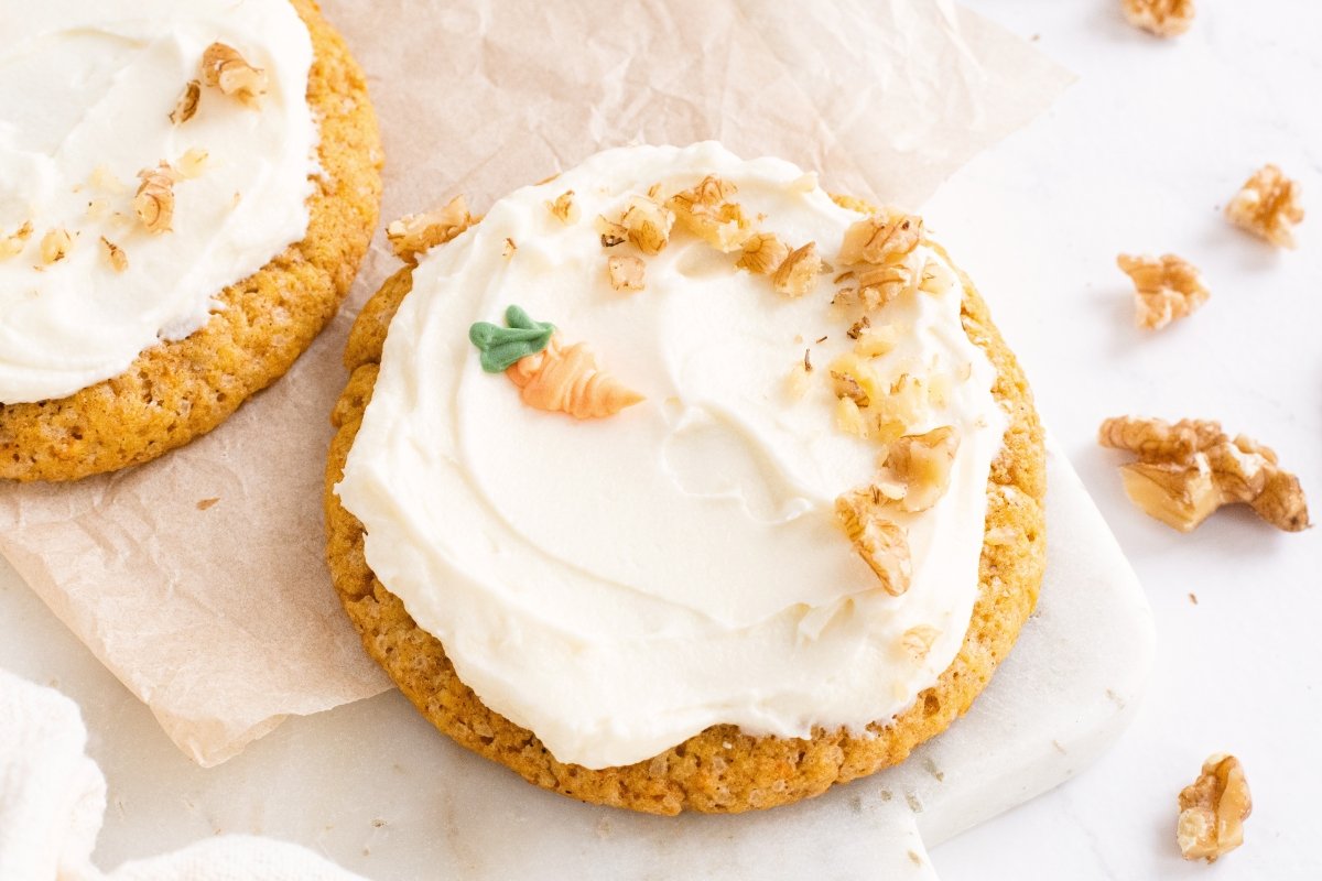 Ración de las galletas de zanahoria