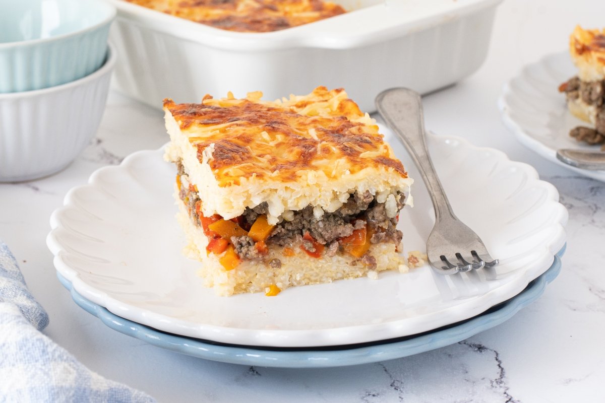 Ración de pastelón de arroz