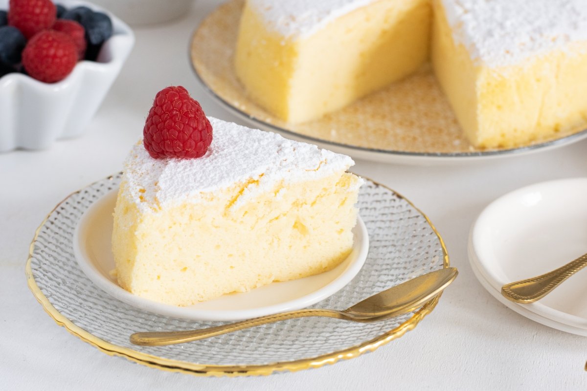 Serving of Japanese cheesecake