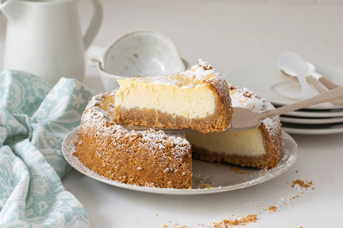 Ricotta cake portion