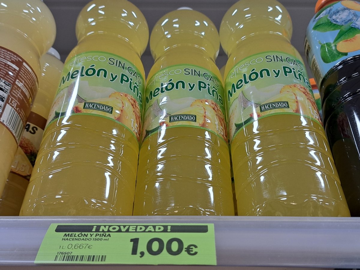Refresco sin gas de melón y piña Hacendado